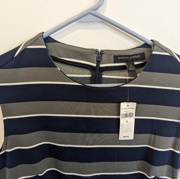 Banana Republic Factory striped shift midi dress, size 2 - Picture 3 of 4